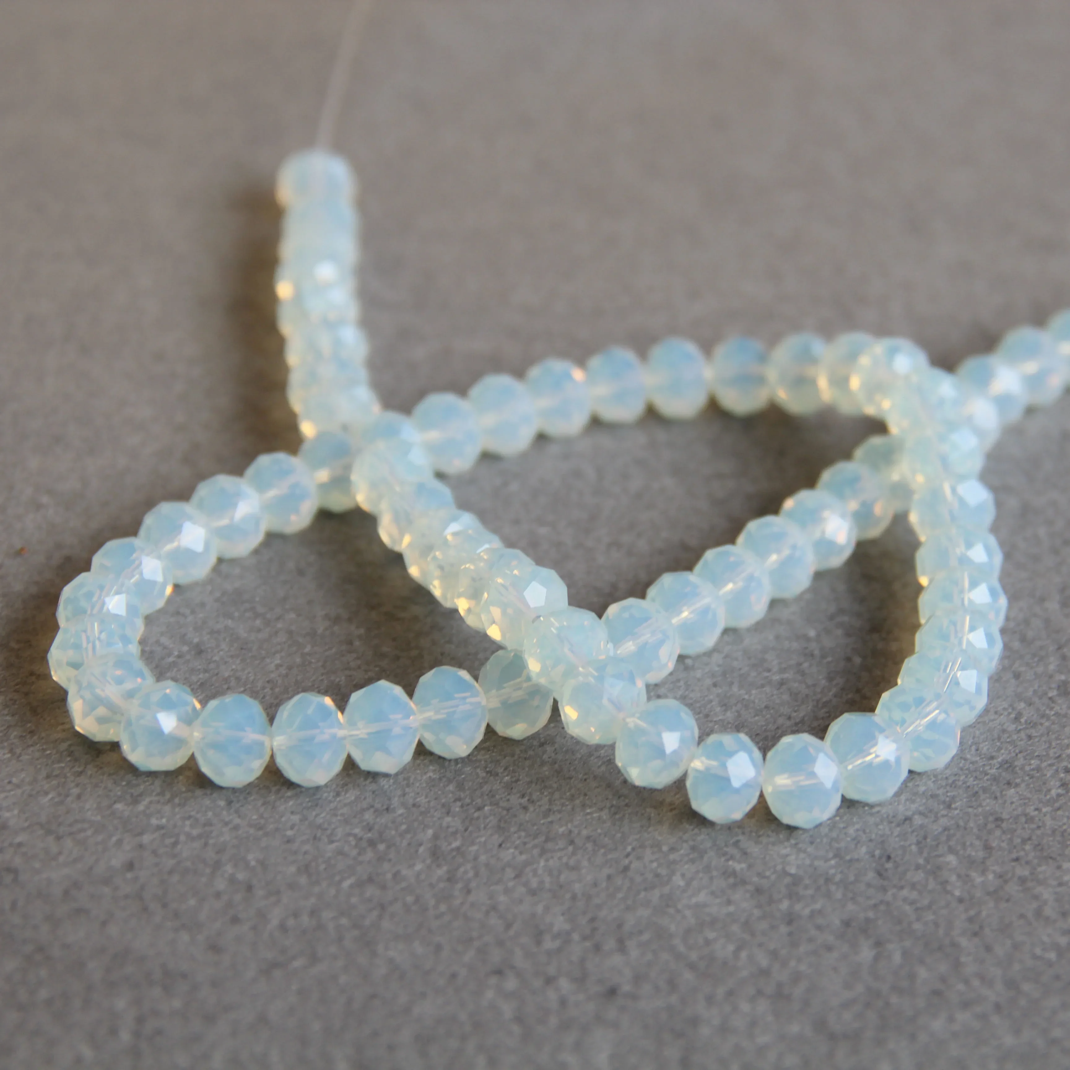

4x6mm Faceted White Glass Moonstone Crystal Loose Beads Accessory Crafts for Necklace Bracelet New DIY Jewelry Making Design