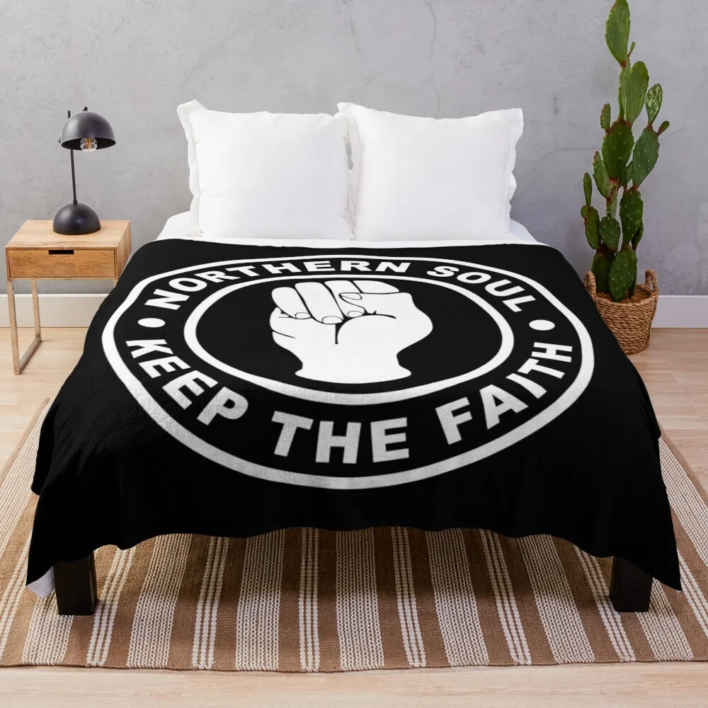 Northern Soul keep the faith Throw Blanket Blankets For Bed Large Blanket Flannel Blanket