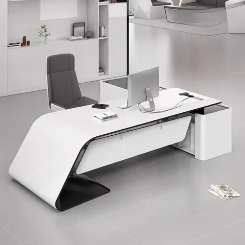 Asthetic Executive Luxury Desk Manager L Shaped Modern Designer Computer Table Organizer Workstation Escritorio Office Furniture