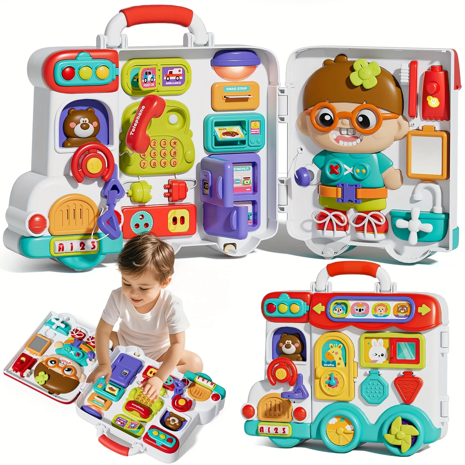 Multifunction Montessori Baby Busy Board Early Educational Toys 3D Music Simulate Switch Educational Travel Toys For Ages 1+