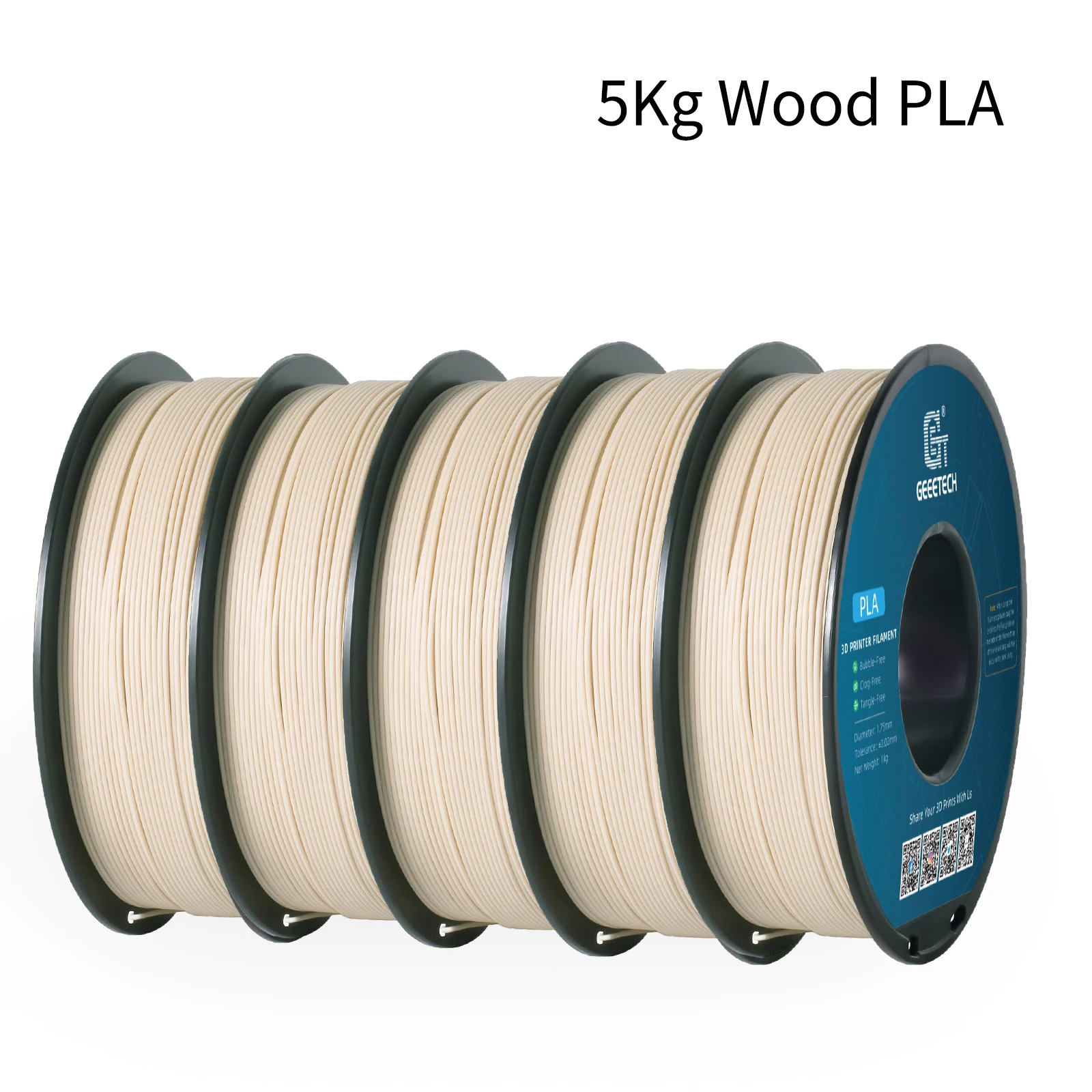 Geeetech Wood PLA 5kg 1.75mm Filament 3D Print Wire Vacuum Packaging Local Warehouses Colorful Plastic for FDM 3D Printer