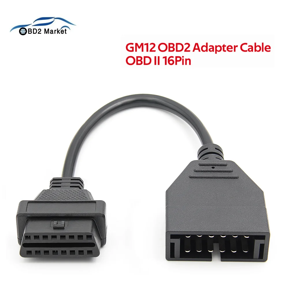 

High Quality For GM 12Pin OBD2 To 16 Pin OBD 2 ELM327 Convertor Adapter Cable For Diagnostic Scanner To 16pin OBD For Daewoo