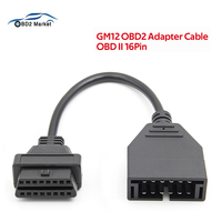 High Quality For GM 12Pin OBD2 To 16 Pin OBD 2 ELM327 Convertor Adapter Cable For Diagnostic Scanner To 16pin OBD For Daewoo