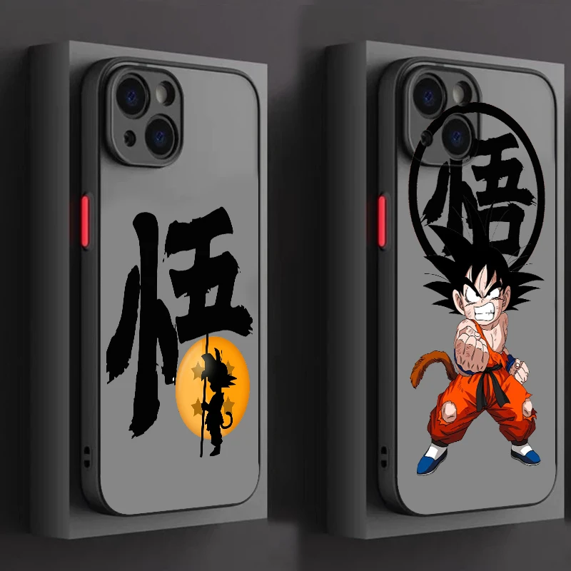 Anime Dragons Ball Goku Boy For iPhone 15 14 13 12 Mini 11 XS Pro Max X XR 8 7 6 Plus Frosted Translucent Phone Case Cover