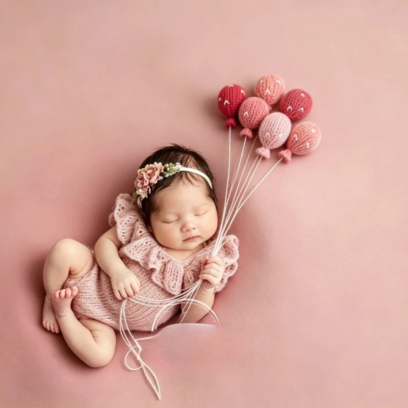 Newborn Photography Props Handmade Dolls Knitted Balloon and Cloud Baby Photography Studio  Accessoires