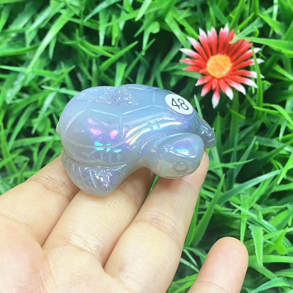 

Натуральный кварцевый кристалл агата с цветным резным черепаховым чакры, украшения для дома, подарки