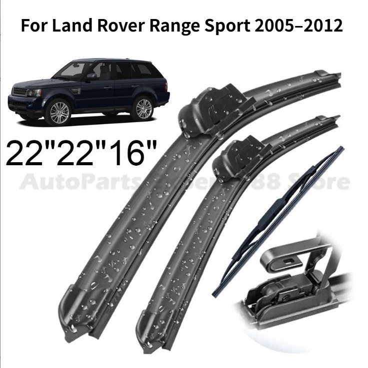 3PCS Car Front / Rear Windscreen Wiper Blades For Land Rover Range Sport 2005–2012 Car Wipers Four Seasons Durable Window Brushe