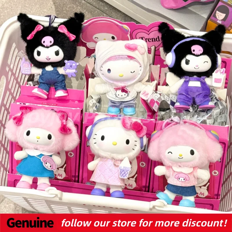 

Genuine Hello Kitty Sweet Cool Series Blind Box Cute Vinyl Plush Dolls Bag Pendants Home Decor Collectible Trendy Toys As Gifts