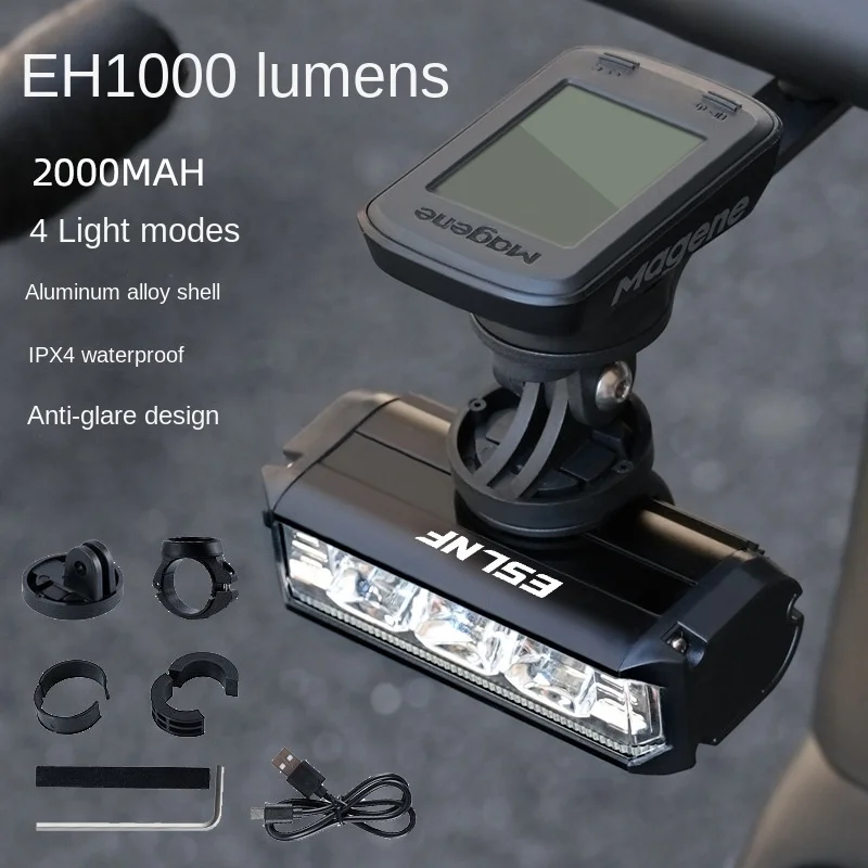 ESLNF Bicycle Light Front 1000Lumen Bike Light 2000mAh Waterproof Flashlight USB Charging MTB Road Cycling Lamp