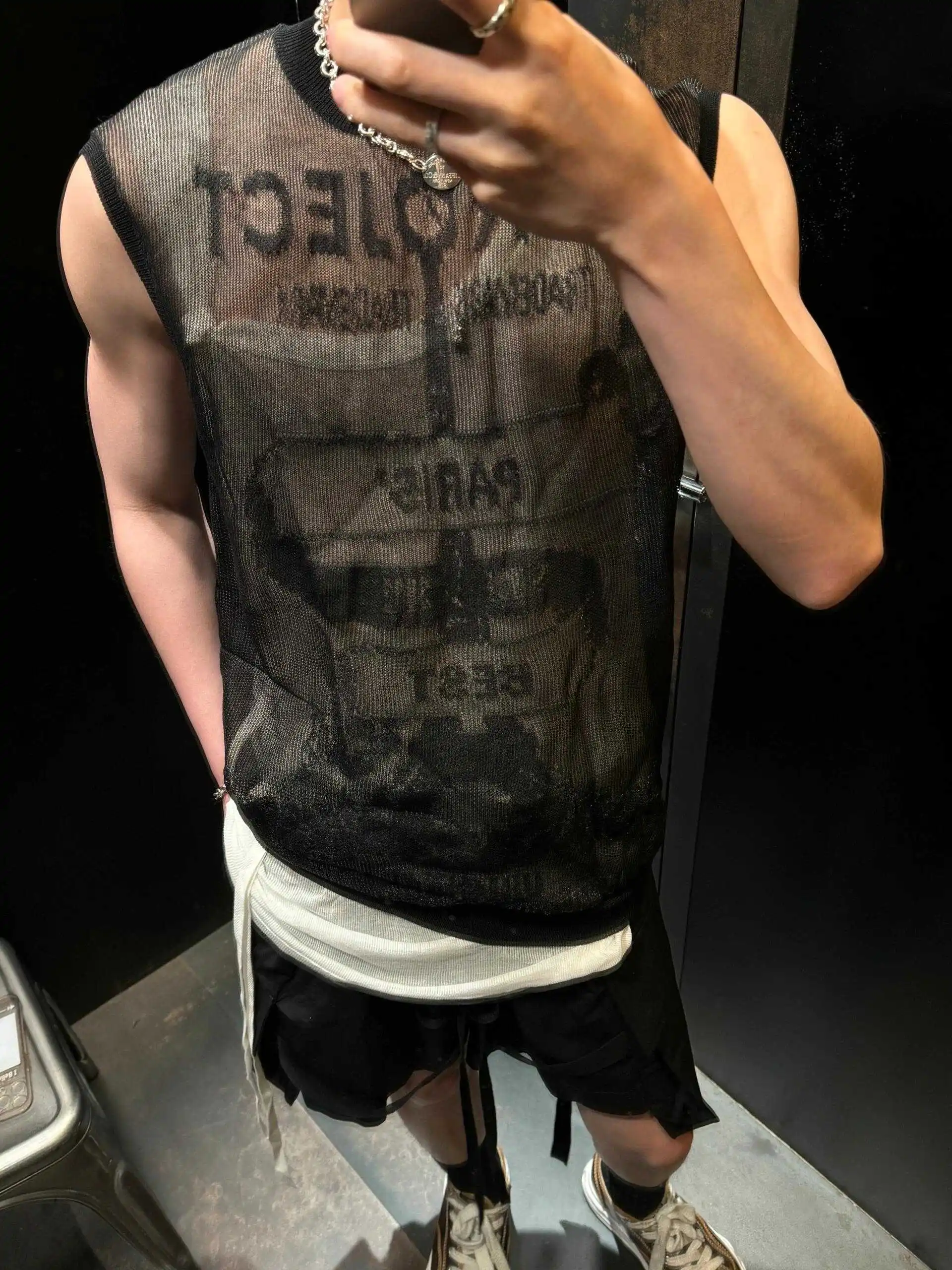 

Y/PROJECT 24SS f-Transparent Svel Knitted Logo Embedded Mixed-Fiber Sweater ex Summer Youth Casual round Ne