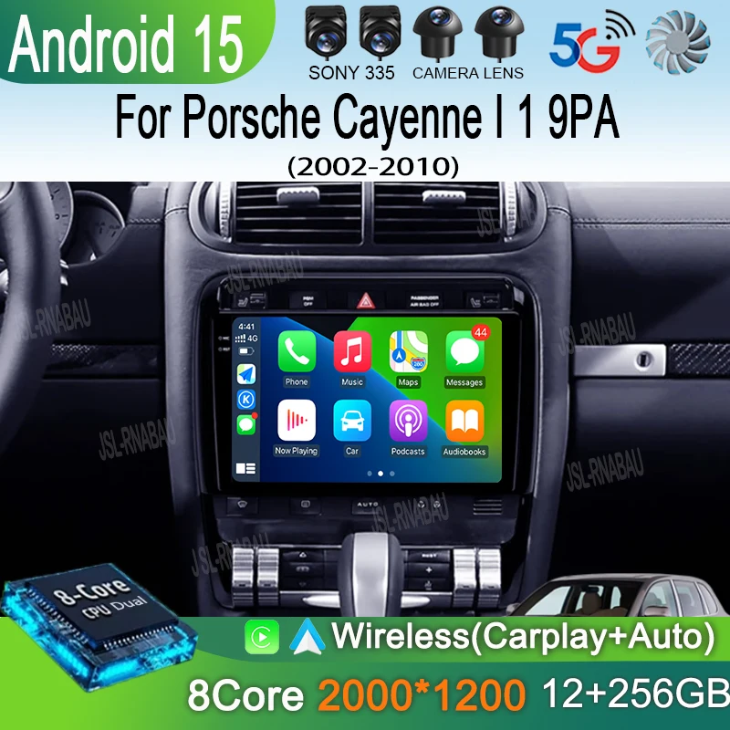 

Android 15 Carplay Auto For Porsche Cayenne I 1 9PA 2002 - 2010 Car Radio GPS Multimedia Player Stereo 360 Camera 4G+WiFi BT DS