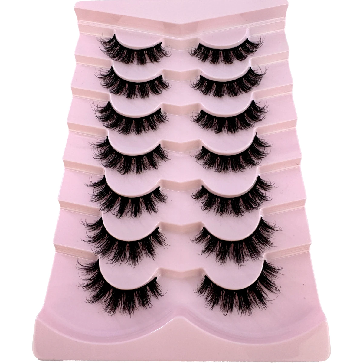 7 Pairs Pluizige Cat Eye Faux nertsen wimpers natuurlijke lange valse wimper extension handgemaakte volume 3d wimpers make faux cils cili