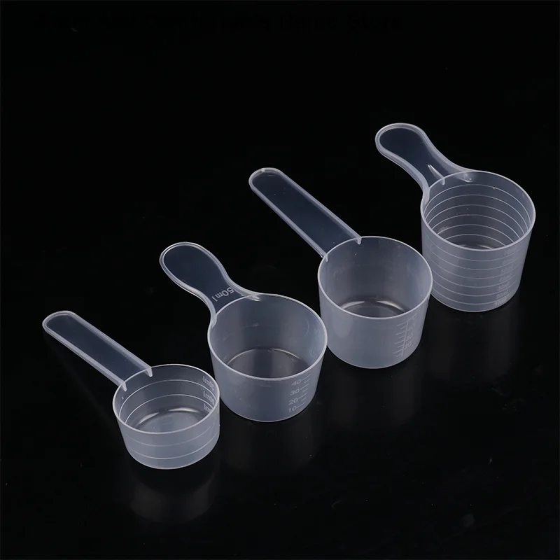 【SE】10Pcs/set Measuring Spoons With Scale 30/50/60/70ml Transparent Plastic Milk Powder Spoon Kitchen Baking Measuring Cups