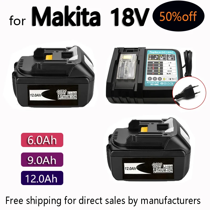 100% for Makita 18V 9.0Ah Rechargeable Battery ,For Makita BL1840 BL1830 BL1830B BL1840B BL1850 BL1850B Power Tools Battery