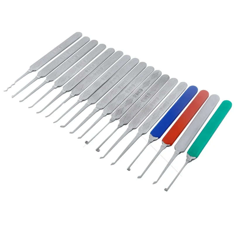 HUK جودة عالية 18 قطعة قفل اختيار مجموعة خطافات قفل مدني أداة فولاذية بالكامل لأدوات اختيار الخطاف أدوات الأقفال المحمولة #4