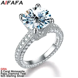 5 Carat Real Moissanite Diamond Rings s925 Sterling Silver 11 Color Moissanite Gemstone Wedding Finger Ring Fine Jewellery GRA