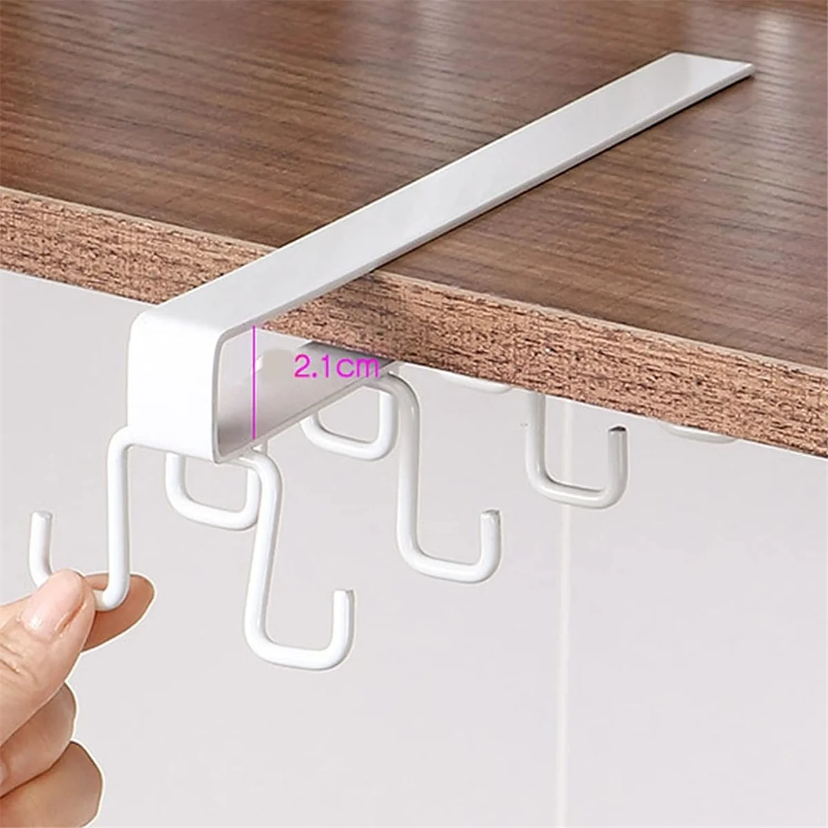 Hooks Under Shelf Cups Rack Drilling Coffee Cups Holder Kitchen Utensil Holder Hanging Hooks Rack for Kitchen Cabinet-A