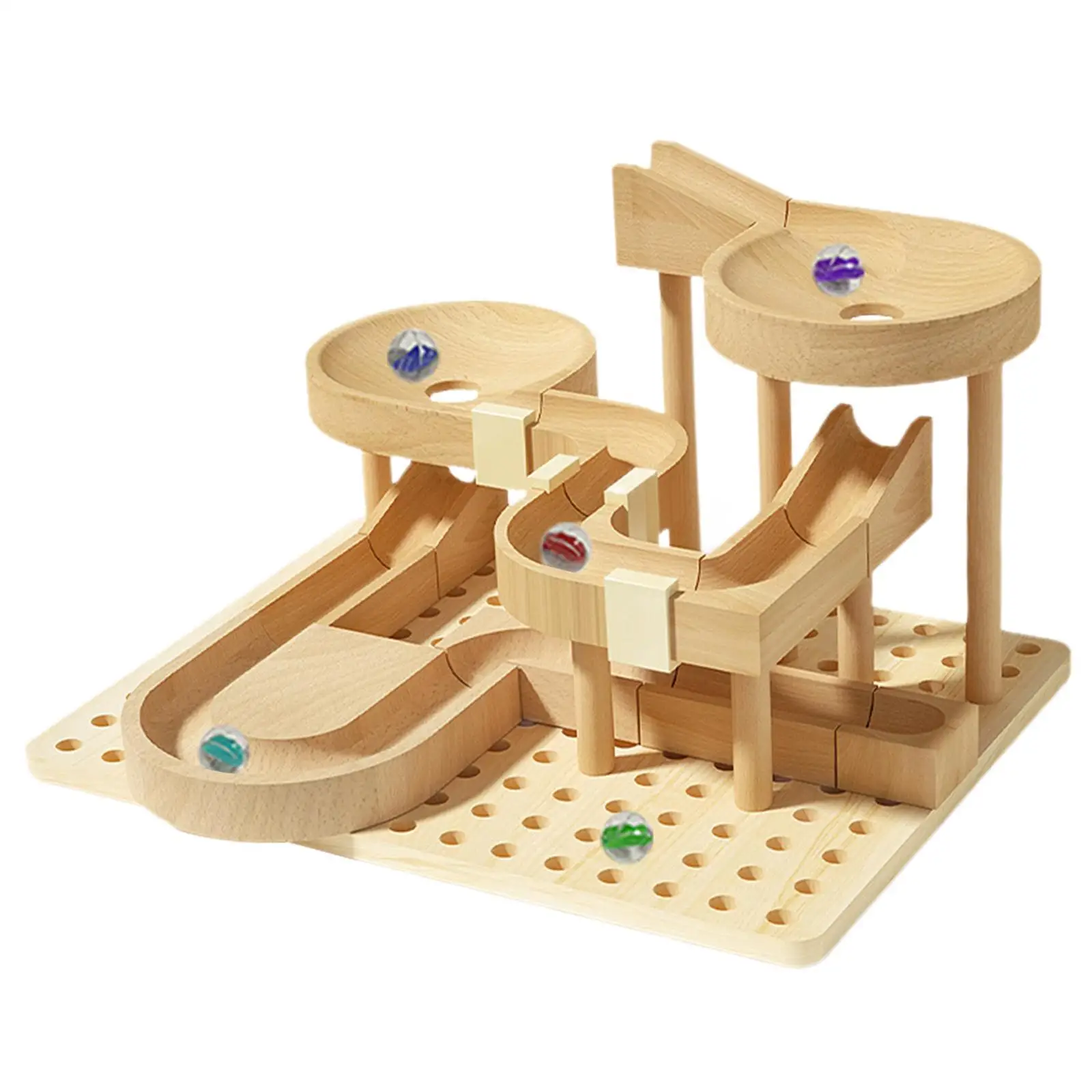 DIY Wooden Track Marble Toy Crafts Self Assemble Creative 3D Wooden Puzzle for Hobby Adults Kids Holiday Birthday Gift Ornament