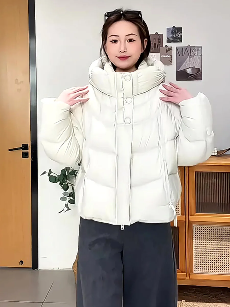 

Женская утепленная куртка-пуховик 2026 года, новая зимняя коллекция, с капюшоном, универсальная, теплая, с наполнителем из 90% белого утиного пуха, в национальном стиле