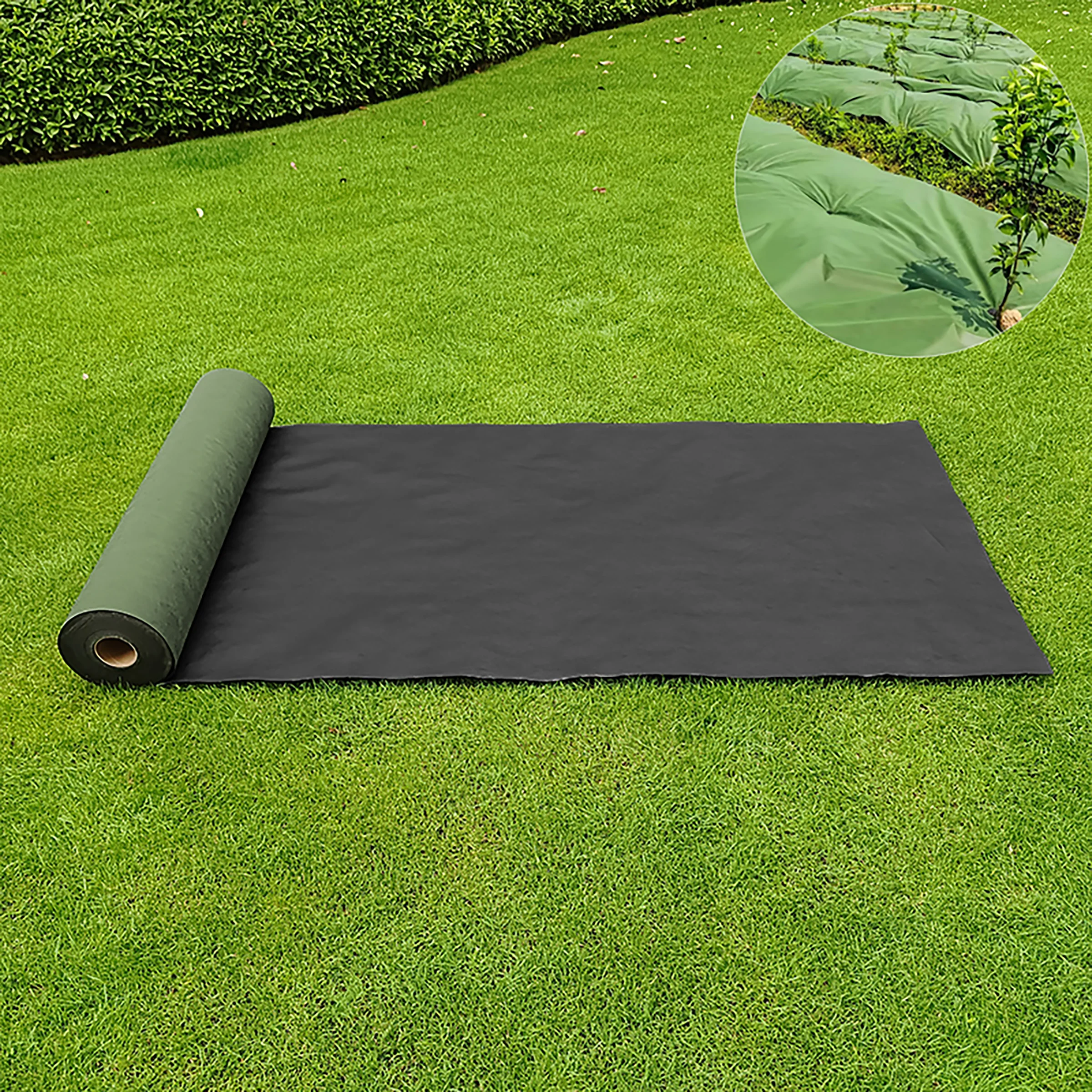 

Прочная нетканая ткань с изоляцией зеленого и черного сорняка, используемая для ландшафтного дизайна сада, украшения газонов и тротуарной обработки.