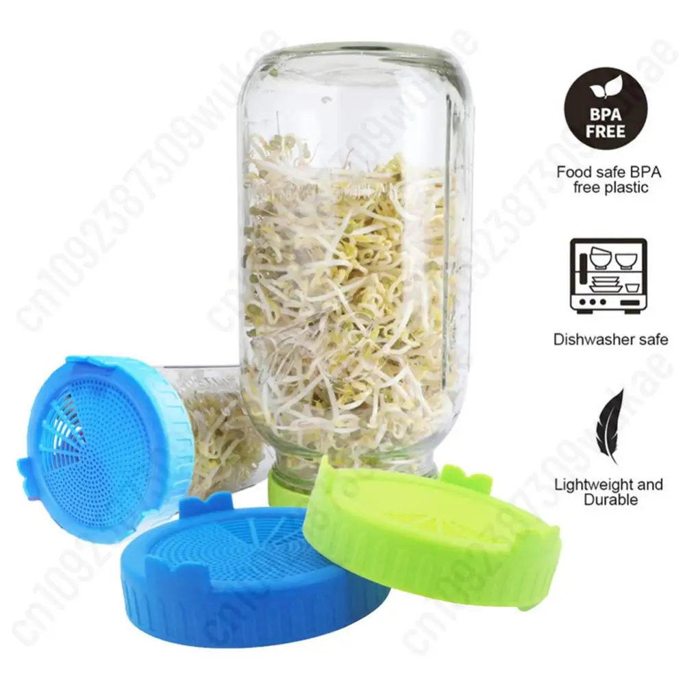 1-2PCS Seeds Planting Sprouting Lid Mesh Cover Seed Growing Fermentation Vegetable Sealing Lids For Wide-mouthed Mason Jar