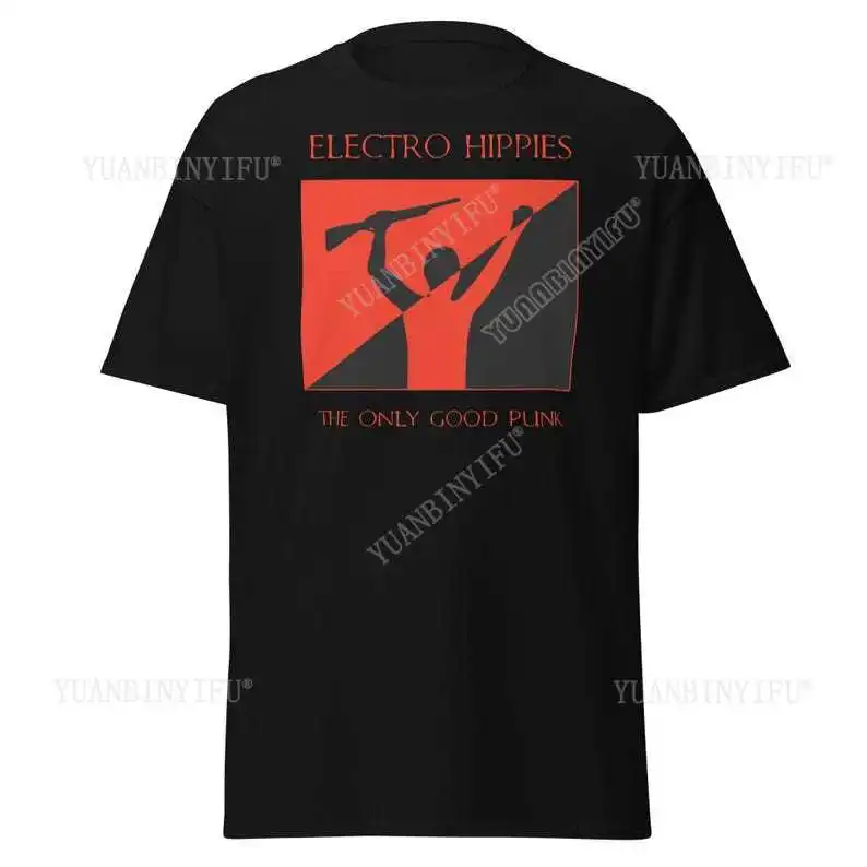 Electro Hippies T-Shirt Vintage Punk Band Merch Crust Punk Clothing Anarcho-Punk Tee Mens Clothing  Graphic Short Sleeve