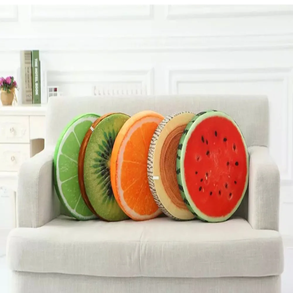 Kindergarten Office Sofa Pillow Funny   Round  Pillow Seat Pads Fruit Seat Pads Chair Cushions view 2
