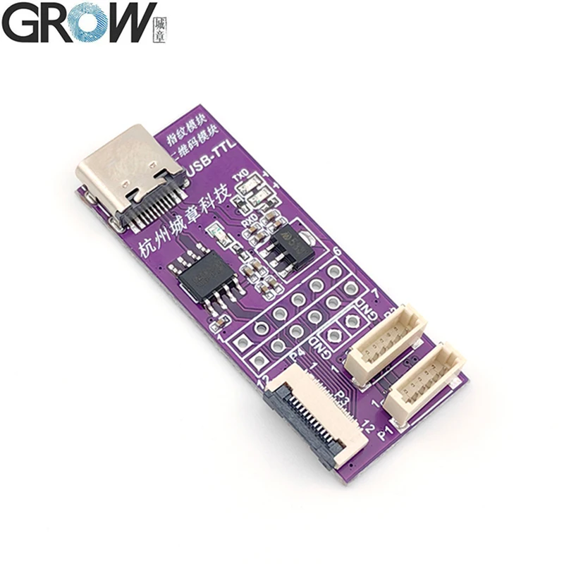 GROW USB-TTL Converter Board For Fingerprint Module/Barcode Scanner Easy Testing Adopts CH340N Chip Type C Interface