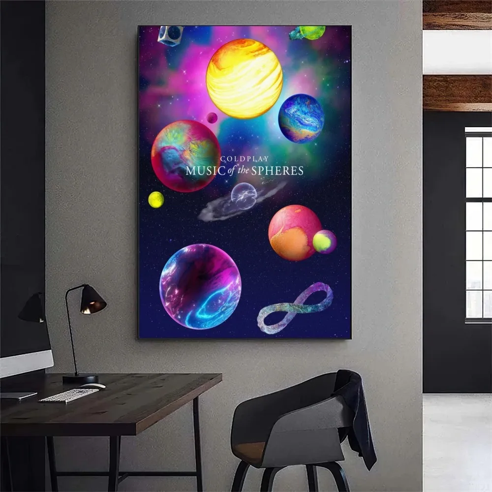 C-Coldplay Band Poster Gallery Prints Wall Decals Home Decor Decoration Self Adhesive Living Room Sticker