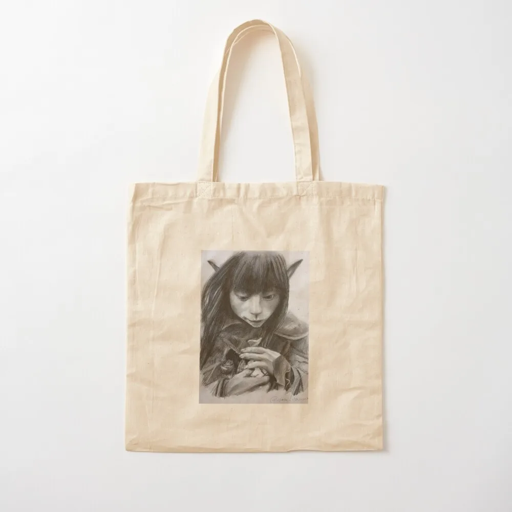 

Rian - Pencil Drawing Tote Bag Portable shopping bag tote bag university Canvas shoulder Canvas Tote