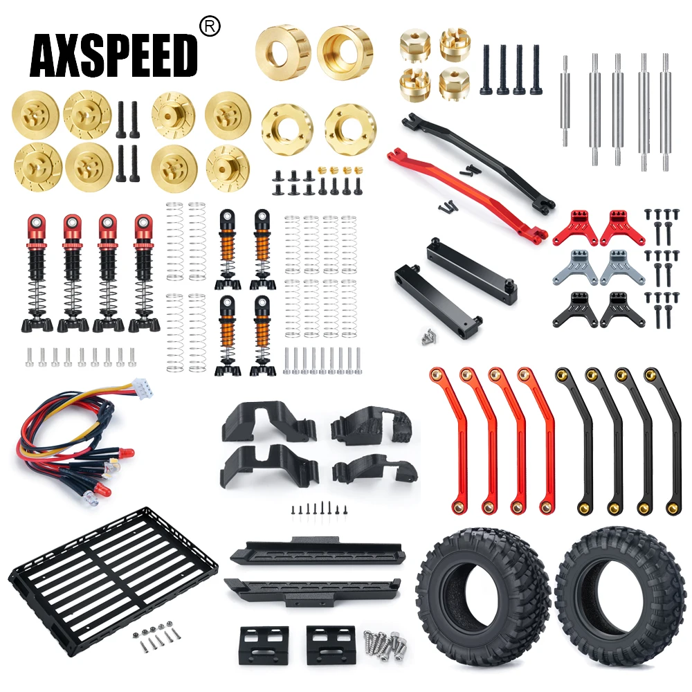 AXSPEED Shock Absorber Towers Steering Linkage Adapter Knuckles Counterweight for Kyosho Jimny 1/18 MINI-Z 4×4 1/24 RC Car Parts