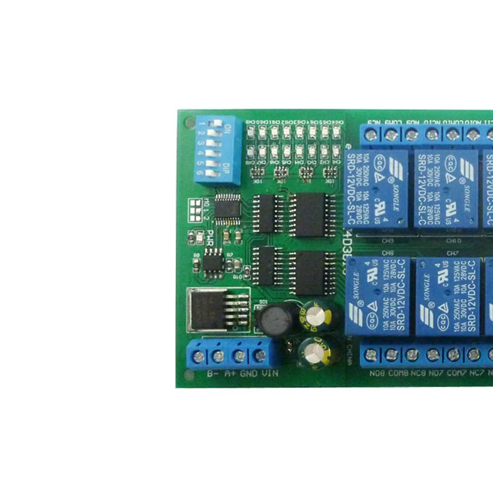 Imagem -03 - Protocolo Modbus Rtu Controle Remoto Plc Placa de Expansão Câmera Ptz Motor Led dc 12v 16 Canais Din35 C45 Trilho Din Rs485