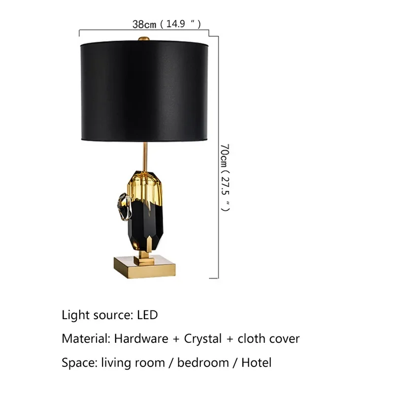 ABEL Lámpara de mesa posmoderna Diseño creativo de moda LED Cristal decorativo para el hogar Mesita de noche Sala de estar Luz de escritorio