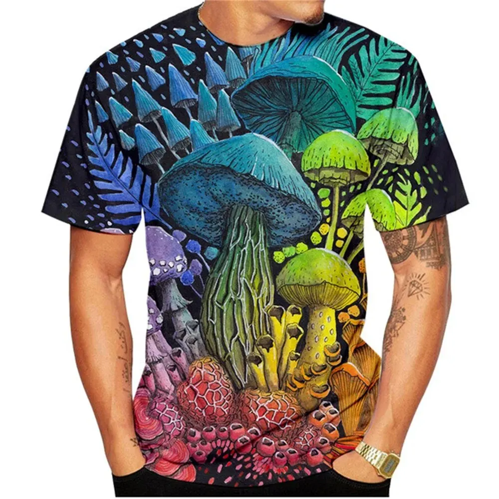 Funny Mushroom 3D Print T-Shirts Streetwear Men Women Casual Fashion Oversized Short Sleeve T Shirt Kids Tees Tops Man Clothing