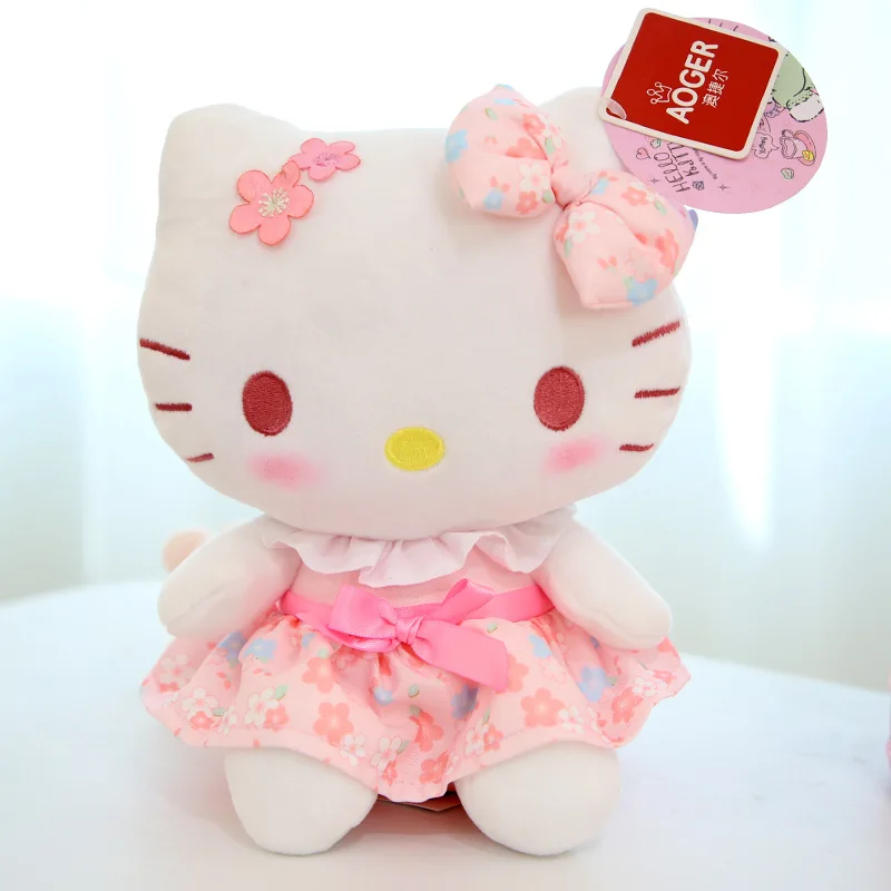 

Kawaii Hello Kitty Plush Doll Kuromi Anime Cinnamoroll Melody Toy Cartoon Sanrios Kt Cat Stuffed Doll Pillow Birthday Girls Gift