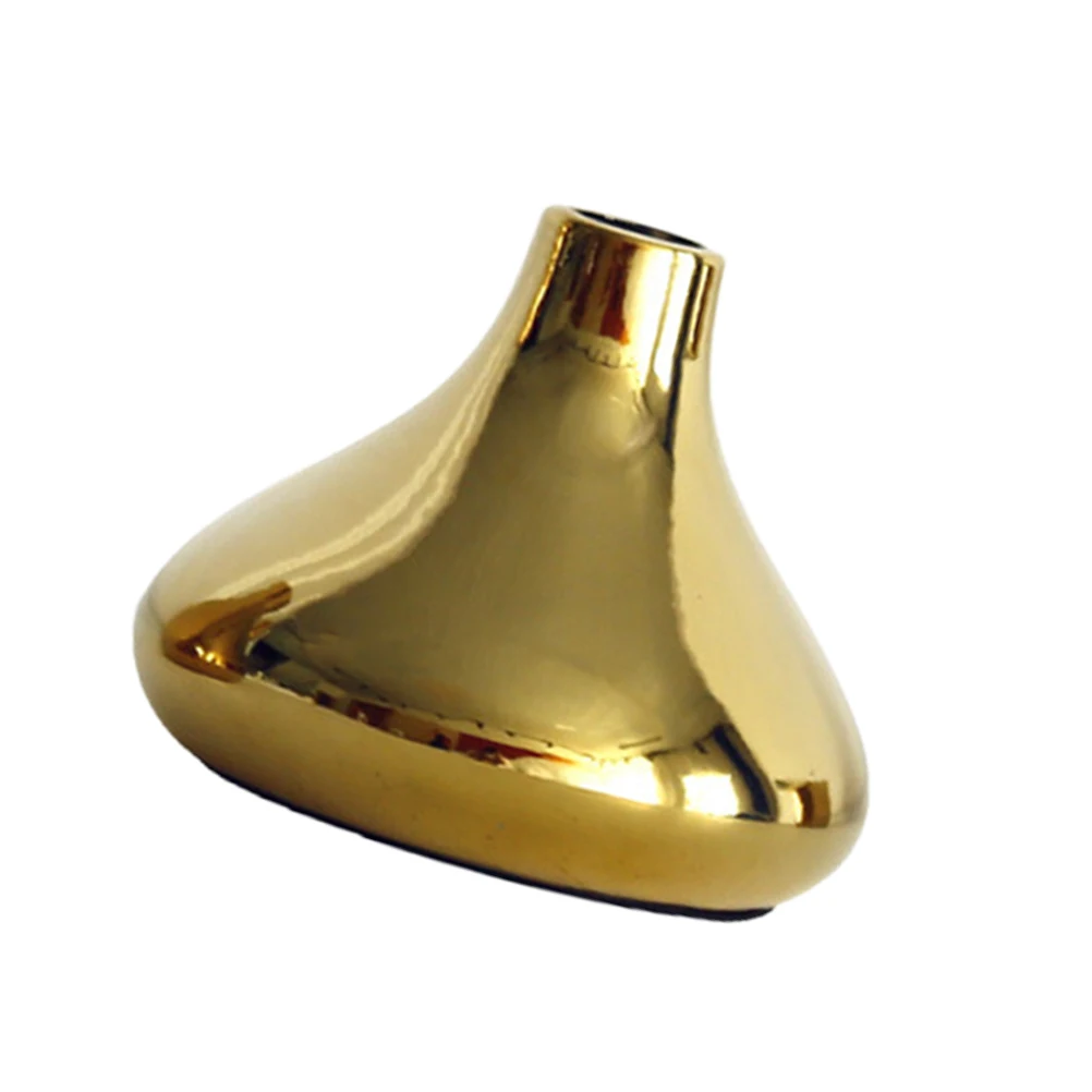 

Ceramic Small Vase Dried Flower Arrangement Creative Desktop Decoration Multi-Functional Plant Container Golden 509 Home