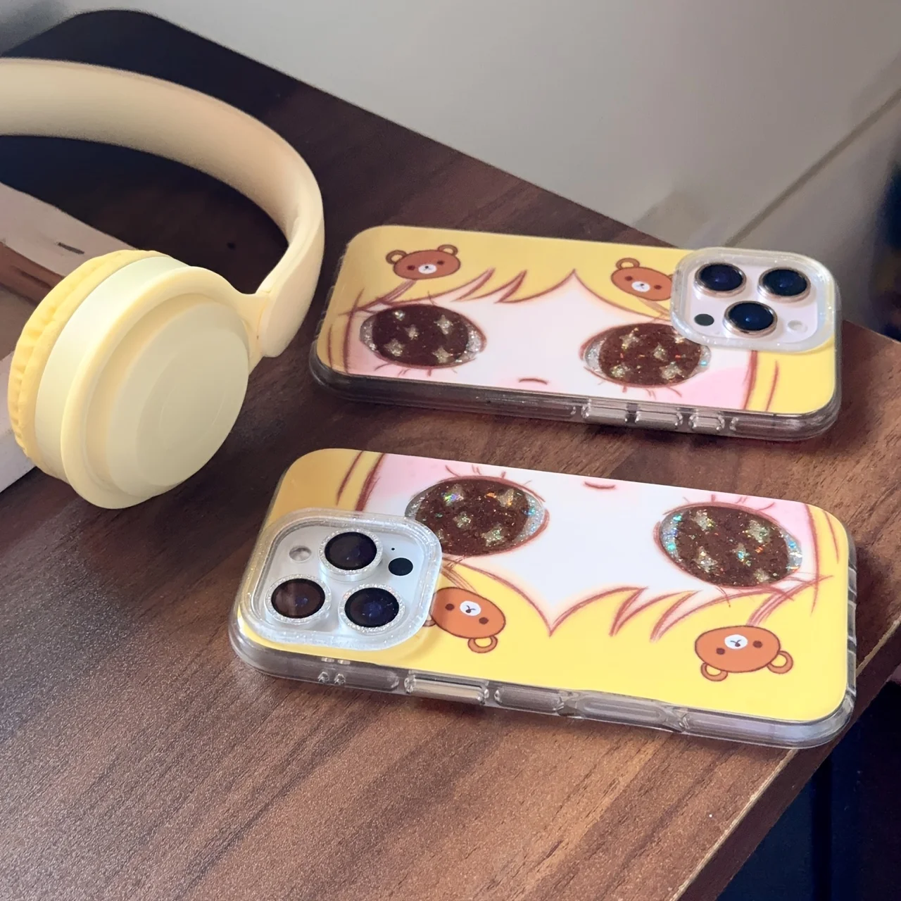 Casing Ponsel Gadis Mata Besar Berkilau untuk Samsung Galaxy S25 S24 S23 S22 S21 FE Ultra Plus 4G 5G Tekstur Bulu Penutup Belakang