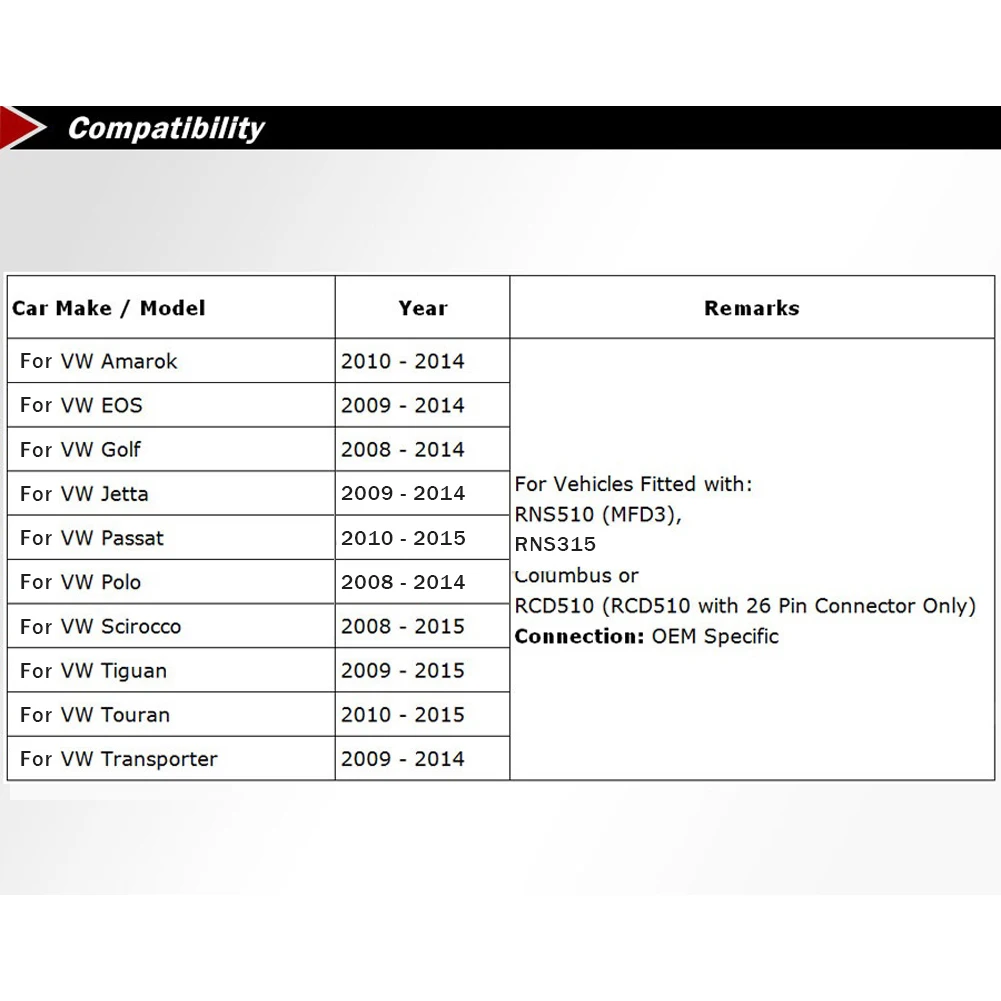 12V Rückfahrkamera Adapter RGB Zu AV Backup Kamera Konverter Rückfahrkamera Signal Konverter für VW RCD510 RNS510 RNS315