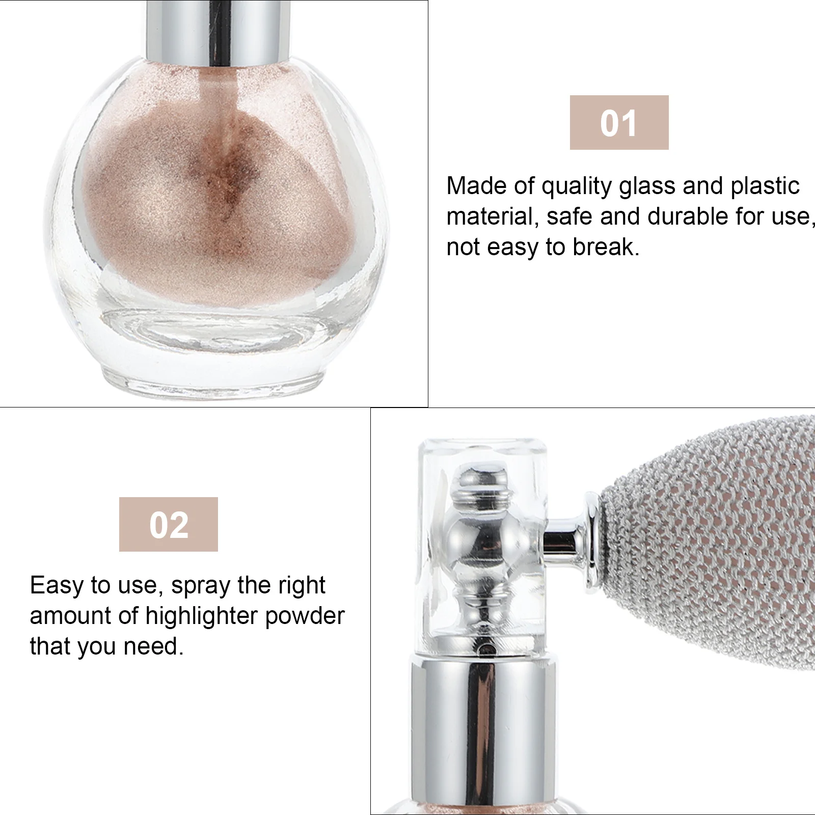 フラッシュグリッタースプレーボトルボディハイライターパウダーシックなメイクミストスプレー女性女の子パーティー結婚式お祝いパウダー