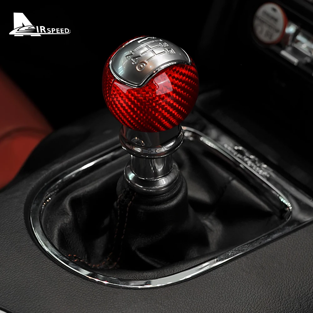 Real Hard Carbon Fiber Gear Shift Knob For Ford Mustang 2015 2016 2017 2018 2019 2020 2021 2022 2023 Car Sticker Accessories