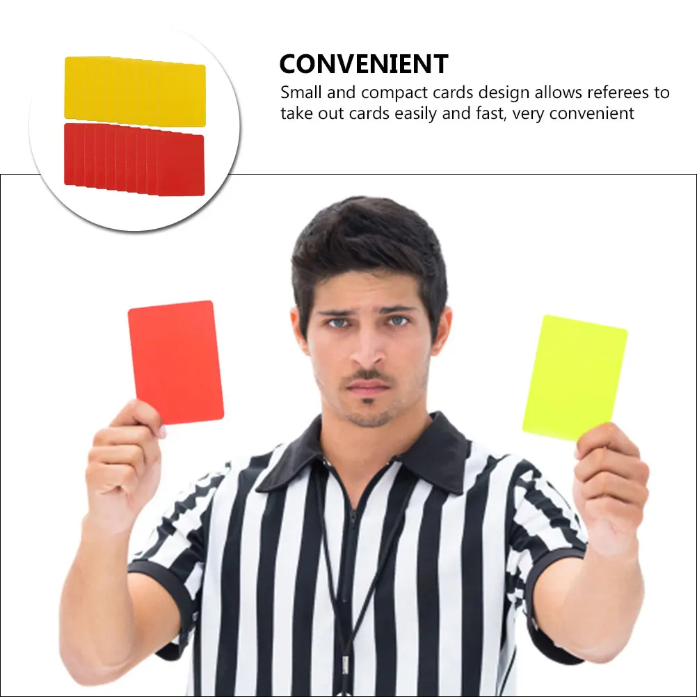

20pcs Red Yellow For Football Pvc Referee Cards Portable Wear-Resistant Match Accessory Soccer Referee Kit Multi-Function Soccer
