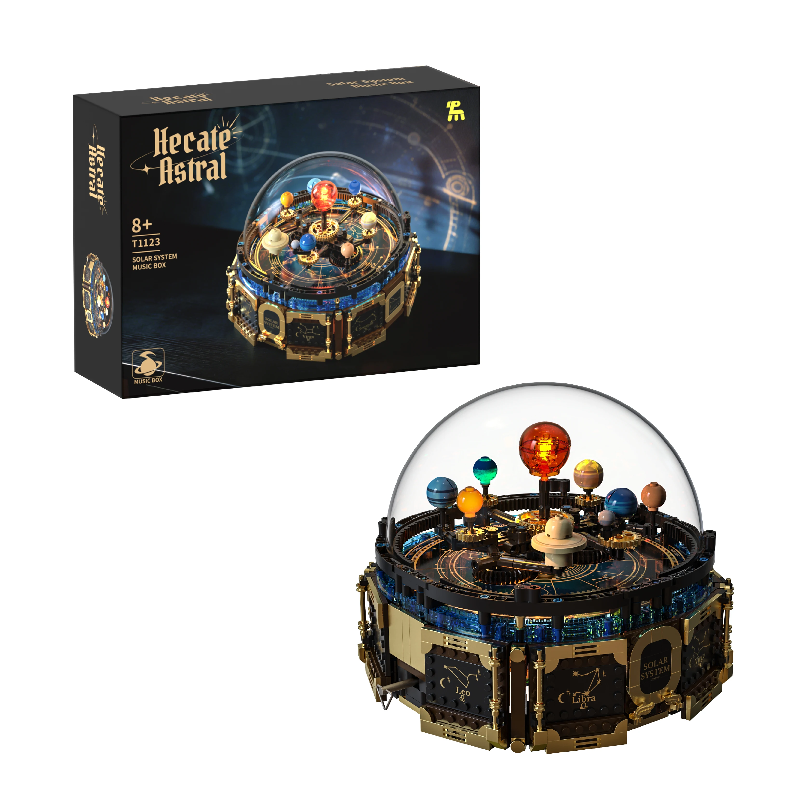 T1123 MOC Space Exploration Solar System Glow Music Box Building