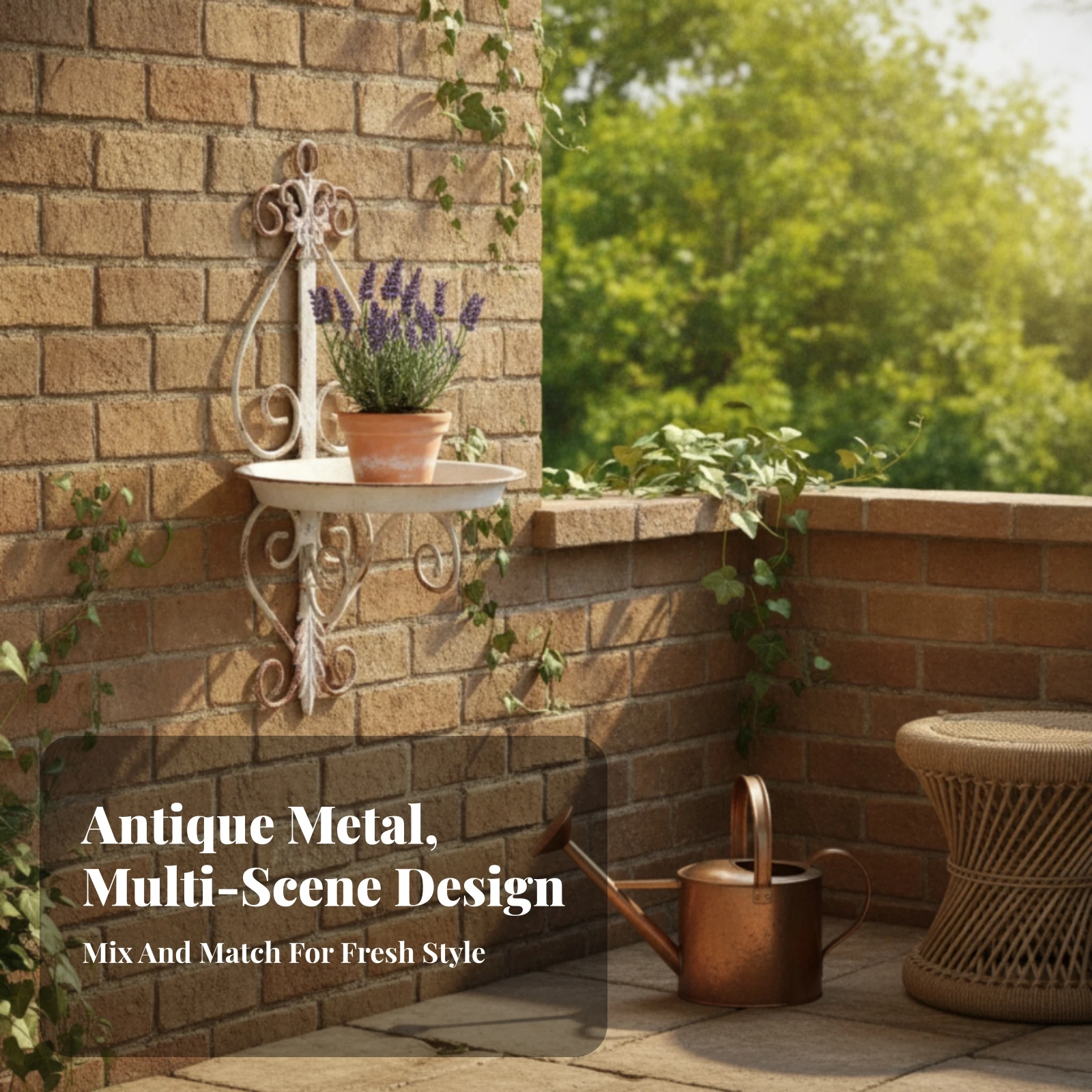 Heart-Shaped Shelf Space Saving Ornamental Curled Details Wall Mounted Heart Rack Decorative Iron Shelf Home Storage