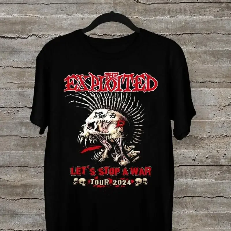 The Exploited  Let's Stop A War Tour 2024 Gold All Size Shirt YA88