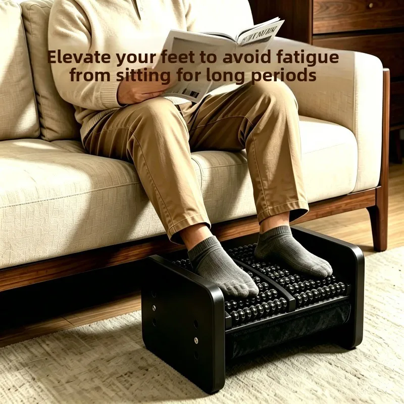 Stools & Ottomans Living Room Furniture Office Foot Massager Solid Wood Footrest Leisure Therapy Device Relax Avoid Crossed Legs