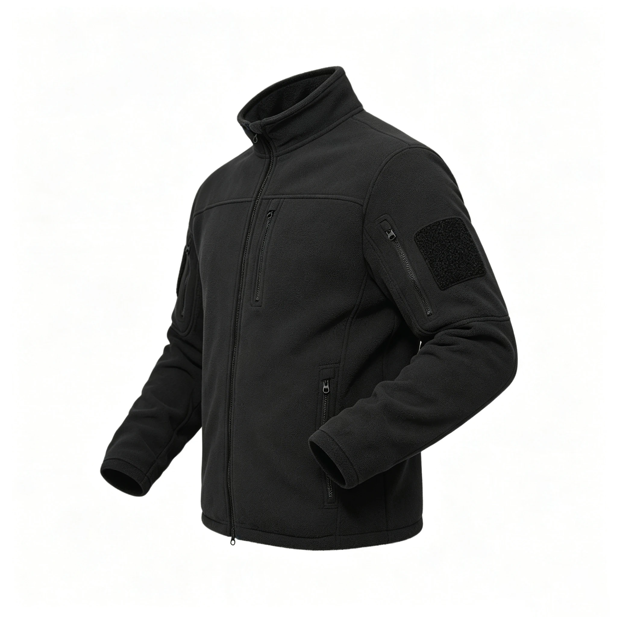 Herren Stehkragen Fleece Taktische Jacke Winter Warme Softshell Outdoor Wander- und Camping-Arbeitsjacke Locker Sitzende Sport-Oberbekleidung für Männer – Detail 6
