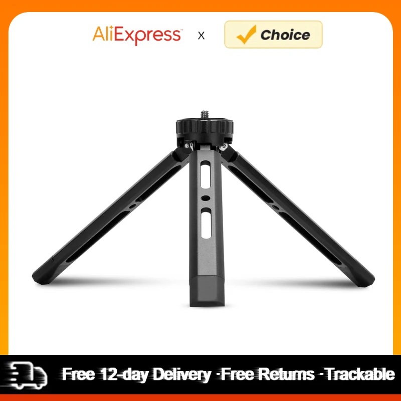 Mini Metal Tripod Aluminum Alloy Desktop Stand Tripod with 1/4 inch Screw for DSLR ILDC Camera Camcorder Projector