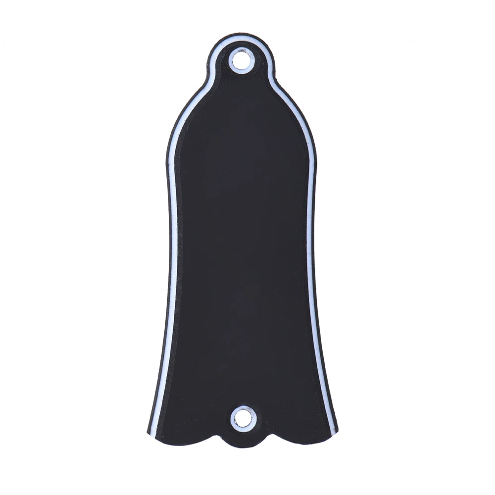 2 Holes Bell-shaped PVC Truss Rod Cover Plate Scroll Plate for Gibson LP SG Flying V ES Guitar Black