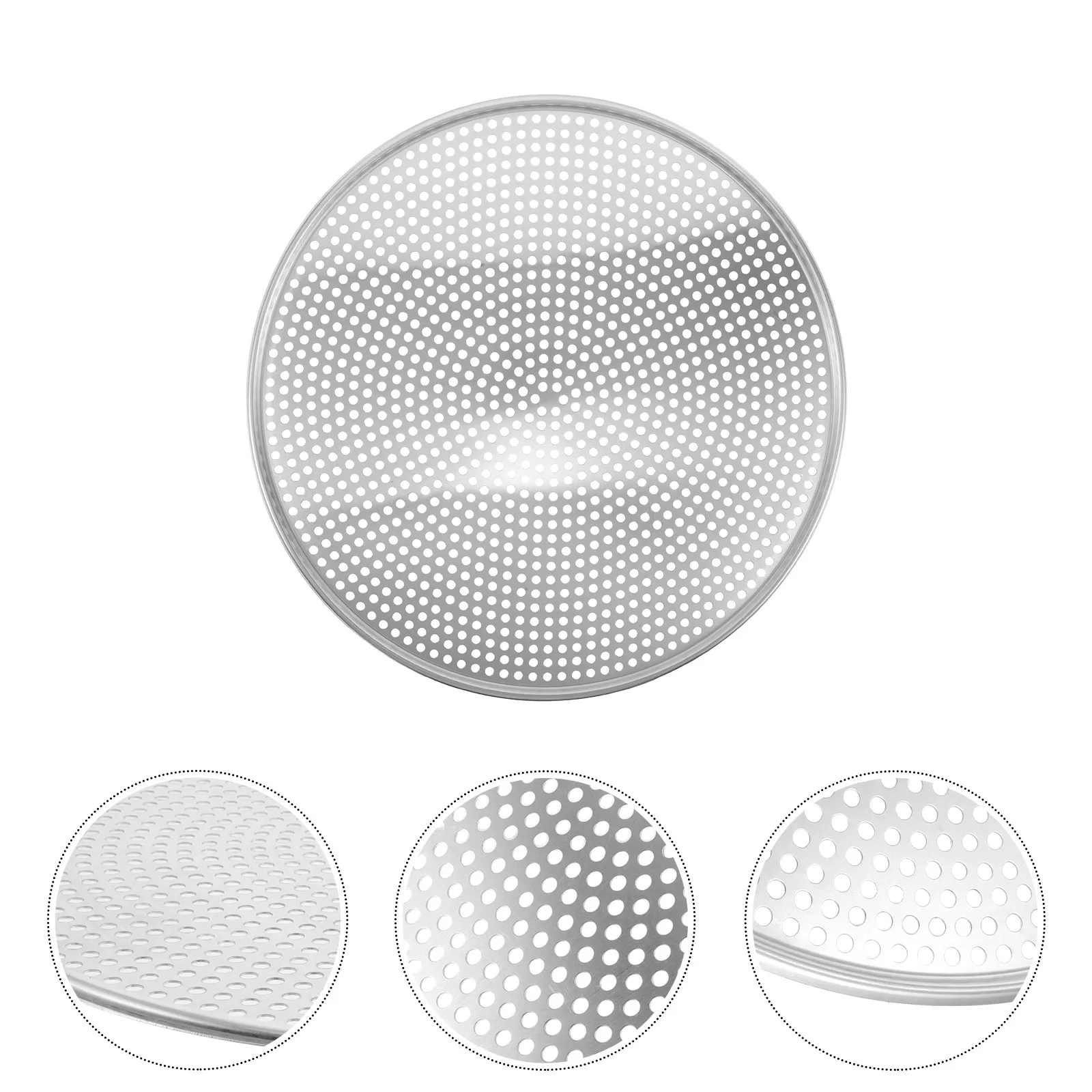 Round 16In Perforated Pizza Baking Tray Aluminum Alloy Pan for Oven Grill Performance Air Circulation Design