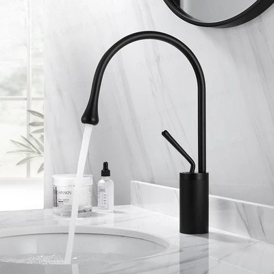 

Bathroom Cabinet Rotating Table Basin Faucet All Copper Water Droplet Faucet Bathroom Balcony Hot and Cold Basin Faucet